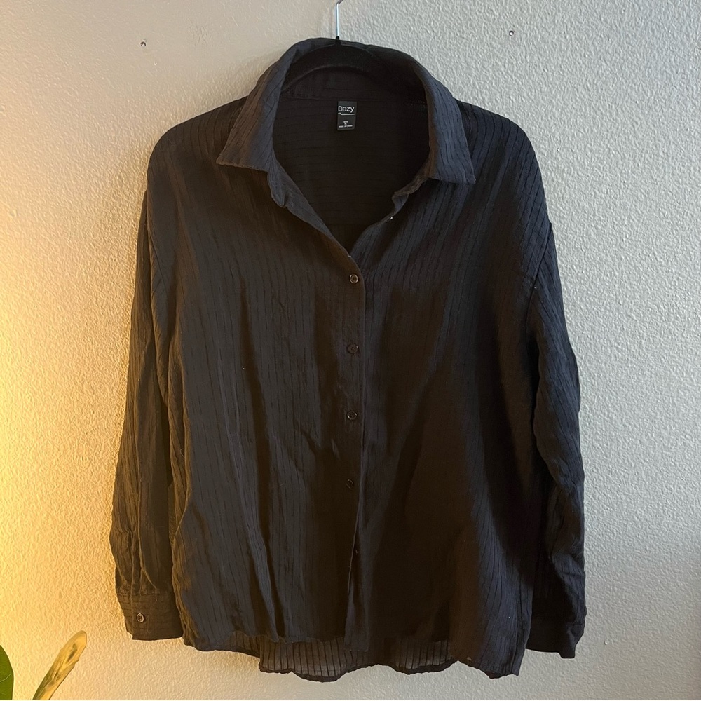 Sheer button down shirt